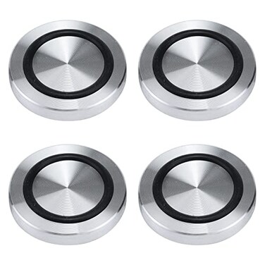 Antrader M8 Thread 40mm Diameter 7mm Thick Aluminum Circle Disc Glass Top Adapter for Glass Table Tea Tables with AntiSlip Rubber Ring 4 Pack