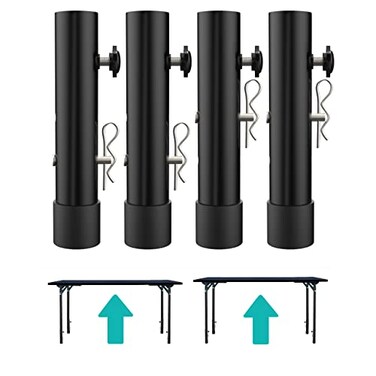 ruiru bro Table Leg Extenders for Folding Tables StraightBent LegHeavy Duty Folding Table Leg RisersExtensions2 LevelsHeights Adjustable Table RisersIdeal for Improving Your Back Pain4Pack