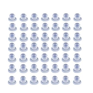bnafes 50Pcs Soft Stem Bumpers 5mm Thread Diameter Anti Collision Embedded Rubber Bumpers for Glass Table Cabinet