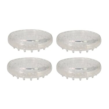 SOFTTOUCH SoftTouch 4 Round Spiked Caster Cups for Carpet Plastic AntiDent Carpet Protector Caster Cups for Tables Beds Sofas Chairs Set of 4 Clear