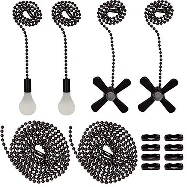 Iceyyyy Ceiling Fan Pull Chains Set Including 4Pcs Beaded Ball Fan Pull Chain Pendant Extra 8Pcs Beaded and Pull Loop Connectors 2Pcs 354 inches Fan Pull Chain Extension