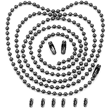 Vinaco Pull Chain Extension 2 Pack 36 Stainless Steel Ceiling Fan Pull Chain Strong Bearing Rustproof 6 Size Light Chain Pull Extender with 6 Solid Matching Connectors