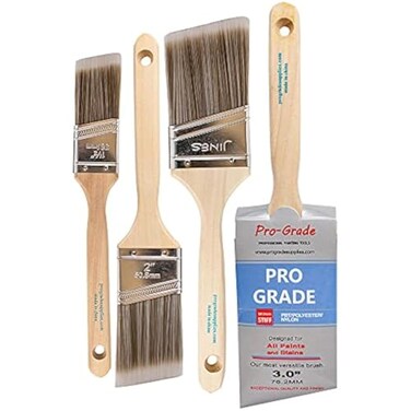 Pro Grade Paint Brushes 4 Pack Variety Angle Paint Brushes