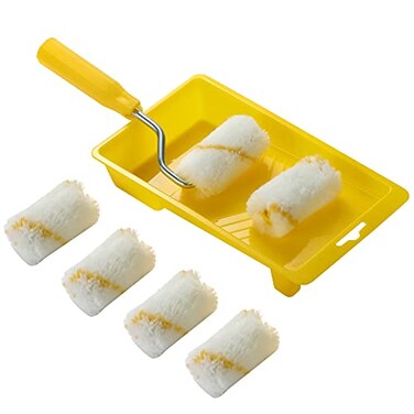 NANJA 2inch Paint Roller Mini Plastic Paint Tray Set Mini Roller Frame Microfiber Roller Covers Touch Up Trim Kit with Tray