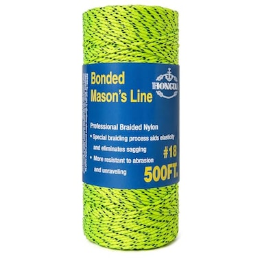 HONGDA Professional Masonry String Lines 500 Feet 18 Bonded Braided Nylon Mason Line Durable and Versatile String for Masonry Construction Gardening and DIY Projects