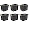 Sterilite 18 Gal Latching Tuff1 Storage Tote Stackable Bin with Latch Lid Plastic Container to Organize Garage Basement Gray Base and Lid 6Pack