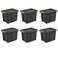 Sterilite 18 Gal Latching Tuff1 Storage Tote Stackable Bin with Latch Lid Plastic Container to Organize Garage Basement Gray Base and Lid 6Pack