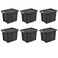 Sterilite 18 Gal Latching Tuff1 Storage Tote Stackable Bin with Latch Lid Plastic Container to Organize Garage Basement Gray Base and Lid 6Pack
