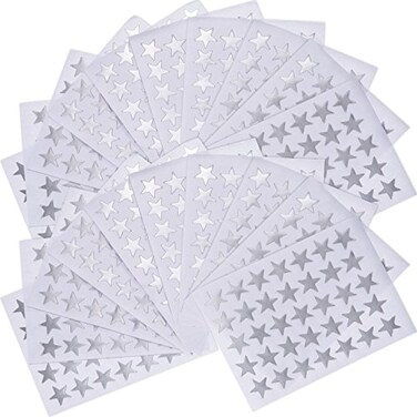 EBOOT Star Stickers 1750 Count SelfAdhesive Stickers Stars Silver