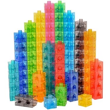 edxeducation Translucent Linking Cubes Construction Toy for Early Math Set of 100 08 Inch Light Table Toy Elementary Preschool Learning
