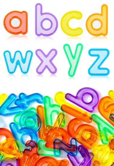 Odoorgames 78 Pcs Translucent Lowercase Letters Plastic Alphabet Letters Light Table Play and Early Learning Manipulatives