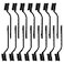 Topbuti 15 Pcs Mini Nylon Wire Brush Set for Cleaning Welding Slag Rust Wire Bristle Scratch Brush Set Curved Handle Brushes