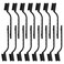 Topbuti 15 Pcs Mini Nylon Wire Brush Set for Cleaning Welding Slag Rust Wire Bristle Scratch Brush Set Curved Handle Brushes