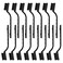 Topbuti 15 Pcs Mini Nylon Wire Brush Set for Cleaning Welding Slag Rust Wire Bristle Scratch Brush Set Curved Handle Brushes