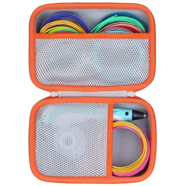 Lebakort Hard Case Compatible with SCRIB3D P1 Advanced MYNT3D Super Professional Printing 3Doodler Pro 3Doodler Flow PIKA3D PRO 3D Printing Pen Off White Orange Case