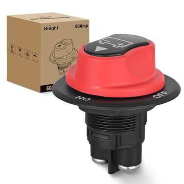 Nilight Battery Disconnect Switch 50A Master Disconnect Isolator 12V48V On Off Power Cutoff Switch Waterproof Heavy Duty for Marine Boat Car RV ATV UTV Yacht