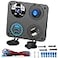 Qidoe 12V USB Outlet Socket Panel 4 in 1 58W Dual PD30 USB C 12V USB Charger 150W Marine Cigarette Lighter Socket 12v Splitter with Voltmeter Digital Display and Waterproof Rocker Toggle Switch 15A Fu