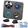 Qidoe 12V USB Outlet Socket Panel 4 in 1 58W Dual PD30 USB C 12V USB Charger 150W Marine Cigarette Lighter Socket 12v Splitter with Voltmeter Digital Display and Waterproof Rocker Toggle Switch 15A Fu