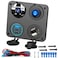 Qidoe 12V USB Outlet Socket Panel 4 in 1 58W Dual PD30 USB C 12V USB Charger 150W Marine Cigarette Lighter Socket 12v Splitter with Voltmeter Digital Display and Waterproof Rocker Toggle Switch 15A Fu