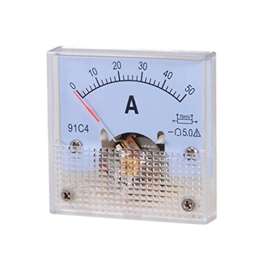 uxcell Analog Current Panel Meter DC 050A 91C4 Ammeter for Circuit Testing Charging Battery Ampere Tester Gauge Pack of 1