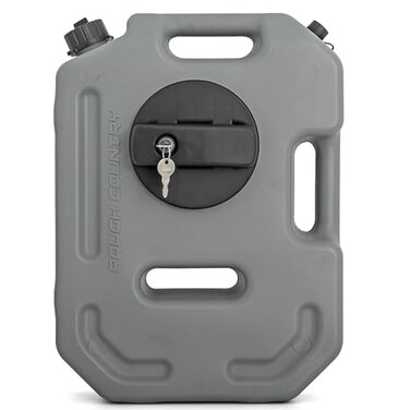 Rough Country 10L 26 Gallon Flat Fluid Container wLockable Mount NonPotable Water Utility Storage for Trucks SUV RV UTV OffRoad Vehicles Gray