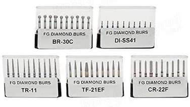 ZJ-COSM 50pcs Diamond Drill Burs Fg Shank