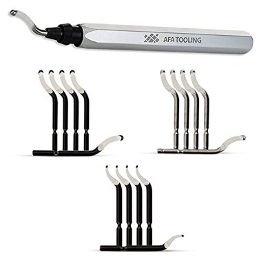 AFA Tooling Deburring Tool MicroPolished Anodized Handle with 16 M2M35 Cobalt HSS Blades Deburring Tool 3D Printing Reamer Tool for Metal PVC Copper Pipe Plastic Resin 3D Printed Edges