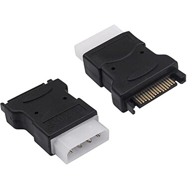 Duttek SATA to Molex Adapter 15Pin SATA to 4Pin IDE Connector for Hard Drives 2 Pack