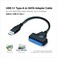 Mediasonic SATA to USB Cable USB 30 USB 32 Gen 1 to 25 SATA SSDHard Drive Adapter Support UASP HND5SU3