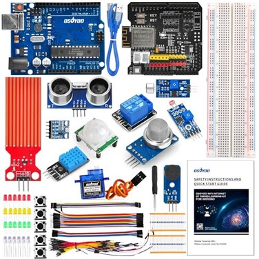 OSOYOO WiFi Internet of Things Learning Kit for Arduino Include ESP8266 WiFi Shiled Smart IOT Mechanical DIY Coding for Teens Adults Programming Learning How to Code