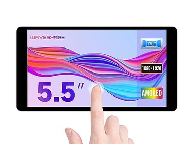 waveshare 55inch Capacitive Touch AMOLED Display Compatible with Raspberry Pi 4B3B3A2BBAZeroZero WWHZero 2W CM34 10801920 Resolution HDMI Supports Jetson NanoWindows
