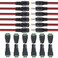 QitinDasen FULARR 24Pcs Premium DC Connector Kit 6 Pair Power Plug Jack Adapter 6 Pair Pigtail Cable for CCTV Security Camera 55 X 21mm