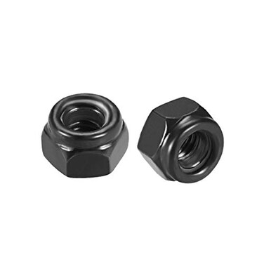 uxcell Hex Lock Nuts M3 x 05mm Carbon Steel Nylon Insert SelfLocking Nuts for Fasteners 50Pcs Black