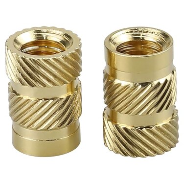 RoyceMart 50Pack M6 x 12L x 8D Brass Threaded Inserts Heat Set Knurled Nuts for 3D Printing Plastics Female Threaded Brass Inserts