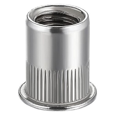 Wensilon Rivet Nut 1420UNC 100Pcs Stainless Steel 304 Finish Flat Head Rivnut Threaded Insert Nut Knurled Body