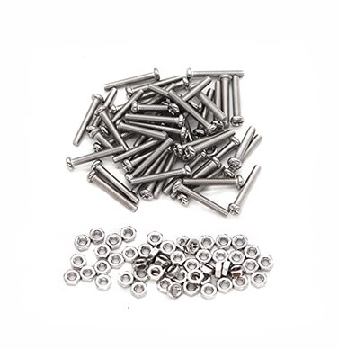 cSeao 40Pack M3 30mm Pan Phillips Tornillo Machine Screws and Hex Nuts Set 304 Stainless Steel Plain Finish