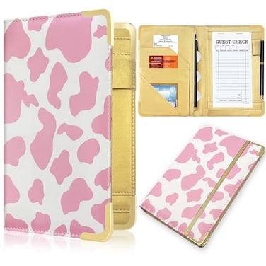 YeeCASE Server Book Painted Server Books for Waitress Durable Leather Waitess Book with Zipper PocketServer Manual Checkbook Fits Server Apron