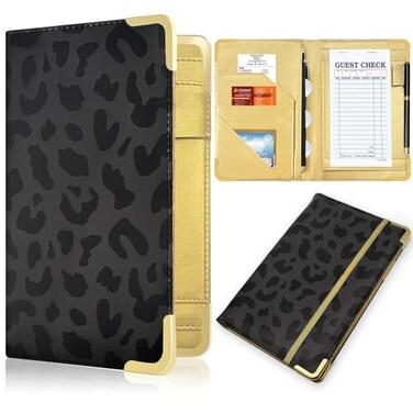 YeeCASE Server Book Painted Server Books for Waitress Durable Leather Waitess Book with Zipper PocketServer Manual Checkbook Fits Server Apron