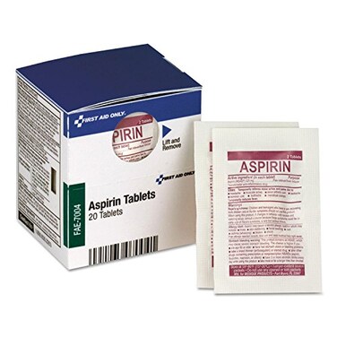 First Aid Only SmartCompliance Aspirin Refill 2Packet 10 PacketsBox