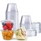 GUSTO 4 oz Jello Shot Cups with Lids 50 Count Clear Plastic Portion Containers Condiment Cups for Sauces Dressings Samples Durable Stackable LeakResistant Formerly Comfy Package