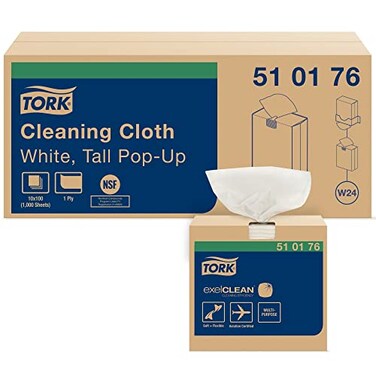 Tork Cleaning Cloth White W24 Pop Up 10 x 100 sheets 510176