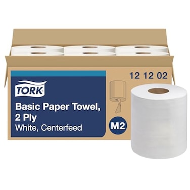 Tork Centerfeed Paper Towel White M2 High Absorbency 6 x 610 Sheets 121202