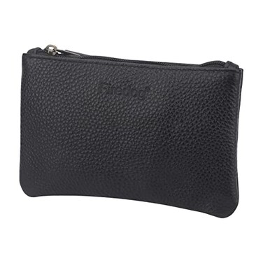 FIREDOG Tobacco Pouch Small Leather Pouch Rolling Cigarettes Storage Bag Case for MenBlack