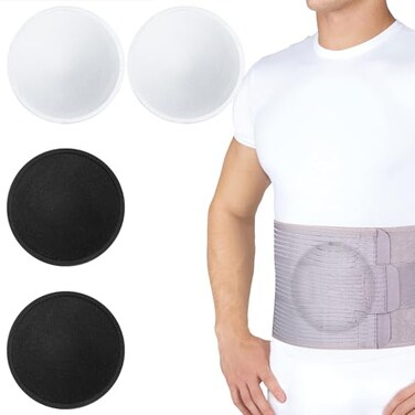 Geiserailie 4 Pcs Silicone Umbilical Hernia Compression Pad Hernia Belt Replacement Pad with Soft Liner and Hook Loop Closure for Abdominal Binder Men Women 625
