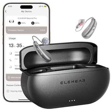 ELEHEAR Beyond Pro Hearing Aids Bluetooth OTC Hearing Aids for Seniors and Adults Premium Sound Algorithm with VocClear 20 30 Clearer Speech Music Mode Enhanced App Bluetooth Streaming