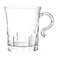 Party Essentials Elegance 8 oz Clear Hard Plastic Coffee Punch Mugs with Handle 40Count Stackable Disposable Cups for Parties Weddings Catering Buffets Events