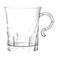 Party Essentials Elegance 8 oz Clear Hard Plastic Coffee Punch Mugs with Handle 40Count Stackable Disposable Cups for Parties Weddings Catering Buffets Events