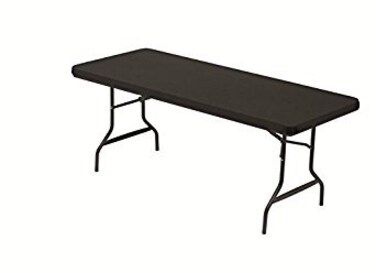 Iceberg iGear Stretch Fabric Table Top Cap Cover fits 6 Tables PolyesterSpandex Black 30 W x 72 L