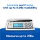 Penn Scale PS20 Digital Kitchen Portion Scale 20lb Electric Kitchen Scale with 001lb Readability Removable Platter LCD Display KG Lb Oz Unit Conversion AC Battery Powered