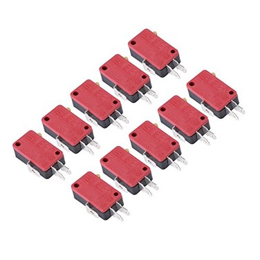 Hilitand 10Pcs Red 3Pins Start Push Button Micro Switch Replacement for Gaming Player